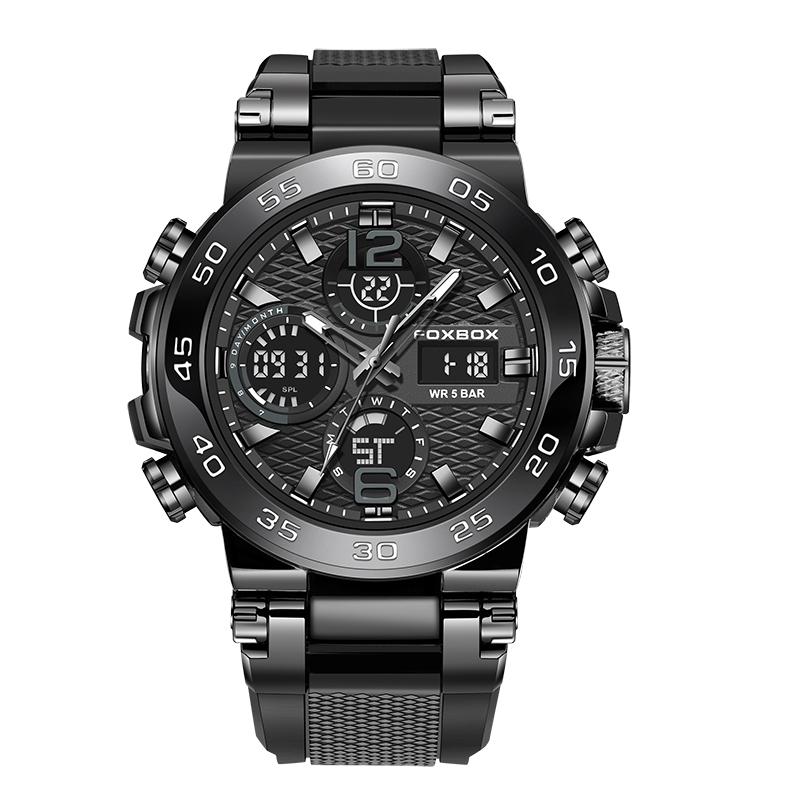 LIGE X FOXBOX Top Brand Man Watch Digital Wristwatch Luminous Waterproof Man Quartz Watch