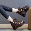 Soft Leather Women's Cool Boots Hollow Slope Heel Thick Sole Mother Sandals Fish Mouth Lace-up Soft Leather Ethnic Style Roman Women's Sandals
