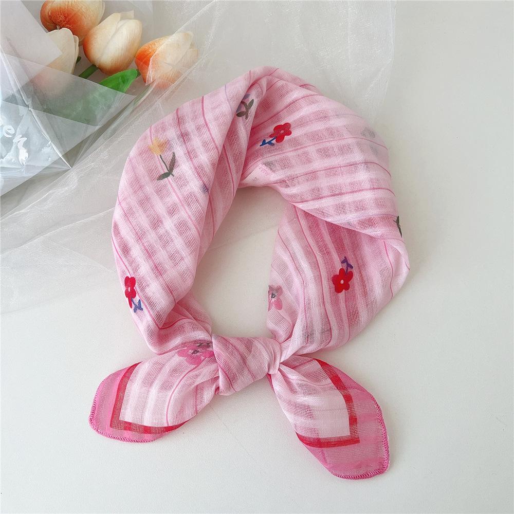 Маленький квадратный шарф из хлопка и льна, шелковый шарф, женский, весна и осень, новый стиль, художественный и универсальный, модный, темпераментный шарф-повязка на голову