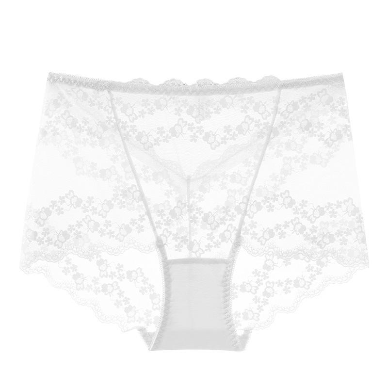 Women's Panties Sexy Lace Flower Embroidery Underwear High Waist Breathable Underpants Plus Size Comfort Intimates Lingerie