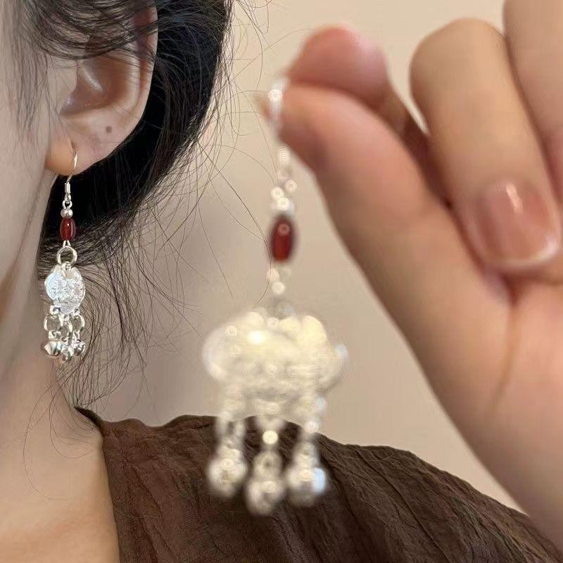 Новые китайские серьги для женщин Серьги-кисточки Серьги в старинном стиле Ханьфу Чонсам Юбка с изображением лошадиной головы Аксессуары