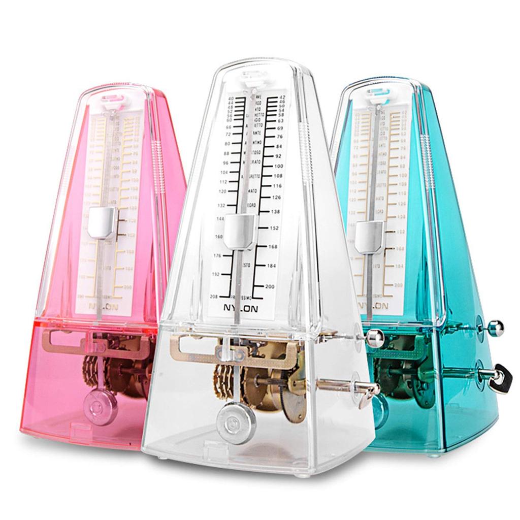 Metronome Transparent Mechanical Metronome Guitar Piano Gujen Violin Instrument High Precision Metronome One (Color Clear, Size Size)