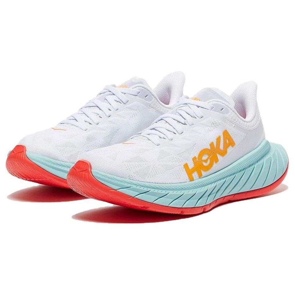 Hoka One One Carbon X 2 Белый Пылающий Оранжевый (Женский) Женские кроссовки 1113527-WBOR