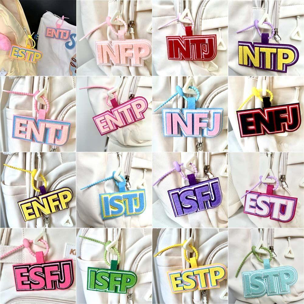 Letter MBTI Key Chain Korean Style 16 Type Personality Key Chain Non-woven Pendant Decoration