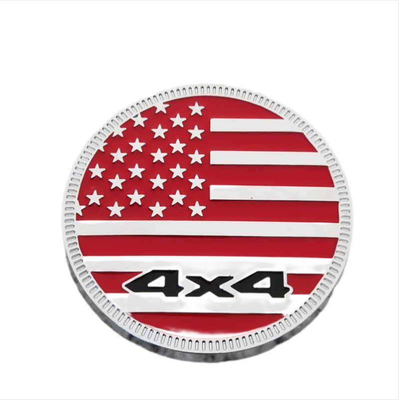3D Metal Side Fender Rear Trunk Badge Emblem Sticker 4X4 US Flag For Jeep Wrangler Grand Cherokee Dodge Car Accessories ALU1