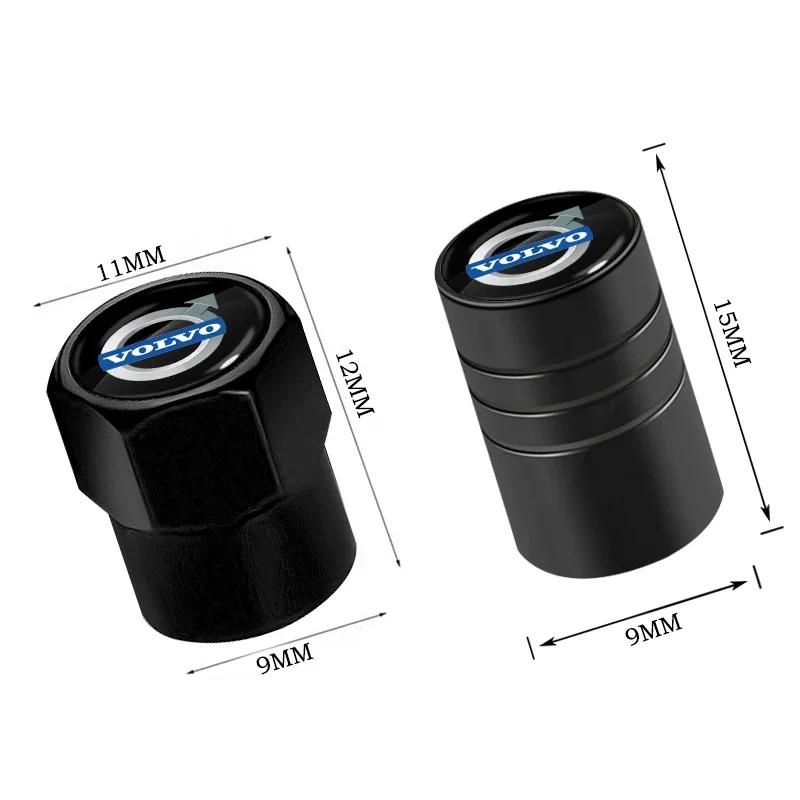 For Volvo 4Pcs/Set Car Wheel Tire Valve Caps Metal Stem Cover For Volvo Volvo XC90 S60 V40 XC60 S80 S40 V70 V50 S90 T6 V60 V90 X
