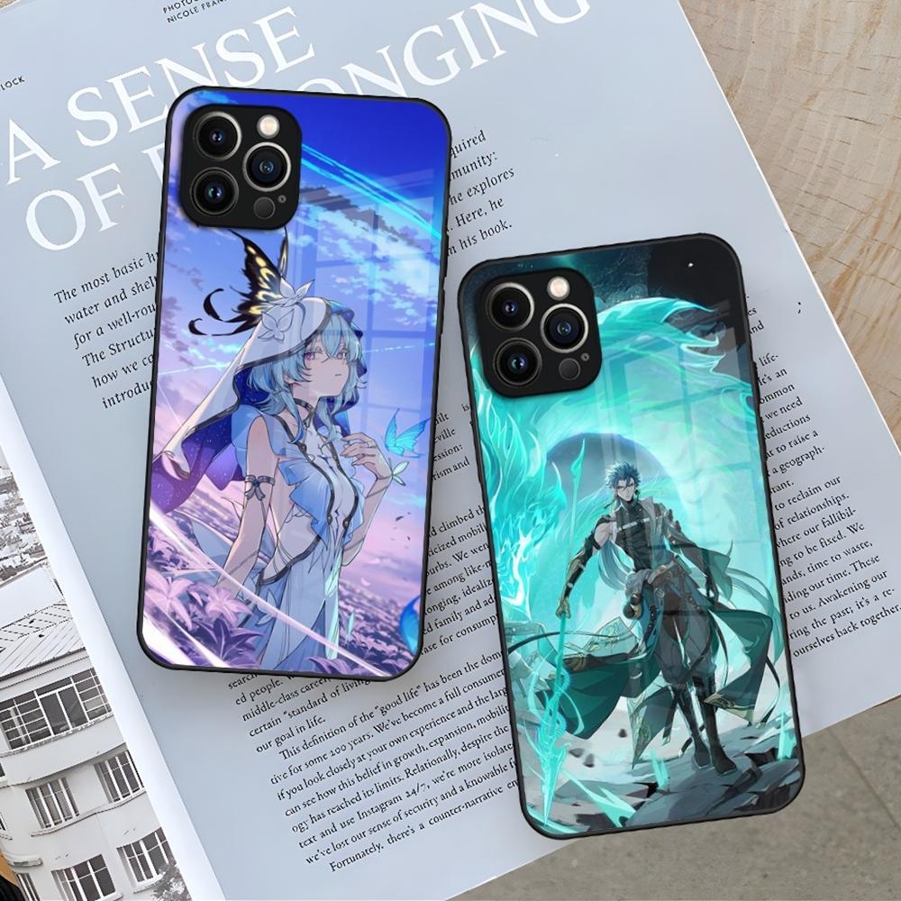 Чехол для телефона Wuthering Waves для iPhone 16 15 14 12 11 13 Pro Max Mini X Xr Xs Se 8 Plus Стеклянная крышка
