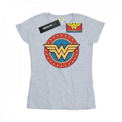 Женская/женская хлопковая футболка с круглым логотипом Wonder Woman