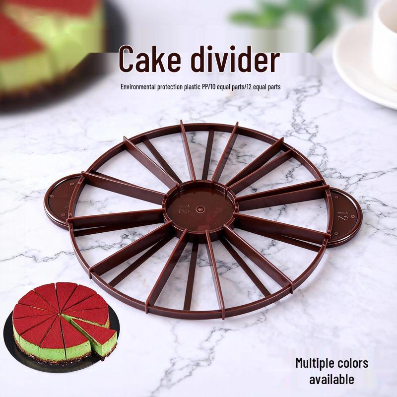 Round Cake Layer Slicer: 10/12 Equal Plastic Divider Baking Tool