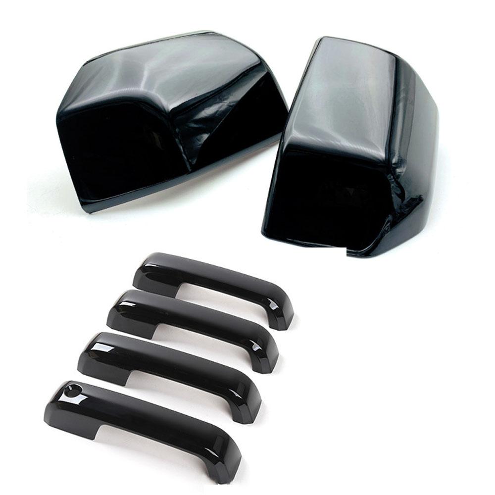 Для Ford F150 2015-2020 Raptor Боковое зеркало заднего вида + Накладка на дверную ручку Крышка крыла Автомобильная наружная дверь Зеркало заднего вида Корпус Накладка Наклейка