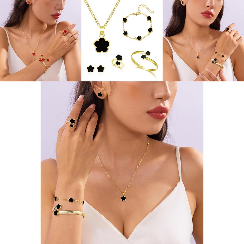 Floral Petals Jewelry Set For Women With Alloy And Plate Material Perfect For Gift Occasions