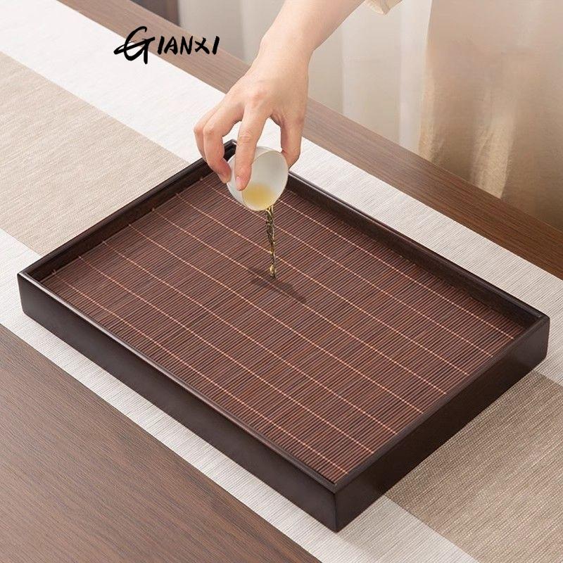 GIANXI Home And Kitchen Tea Tray Portable Dishes For Tea Ta Kawi Bamboo Rectangle Wooden Tray For Chaban Tea Table