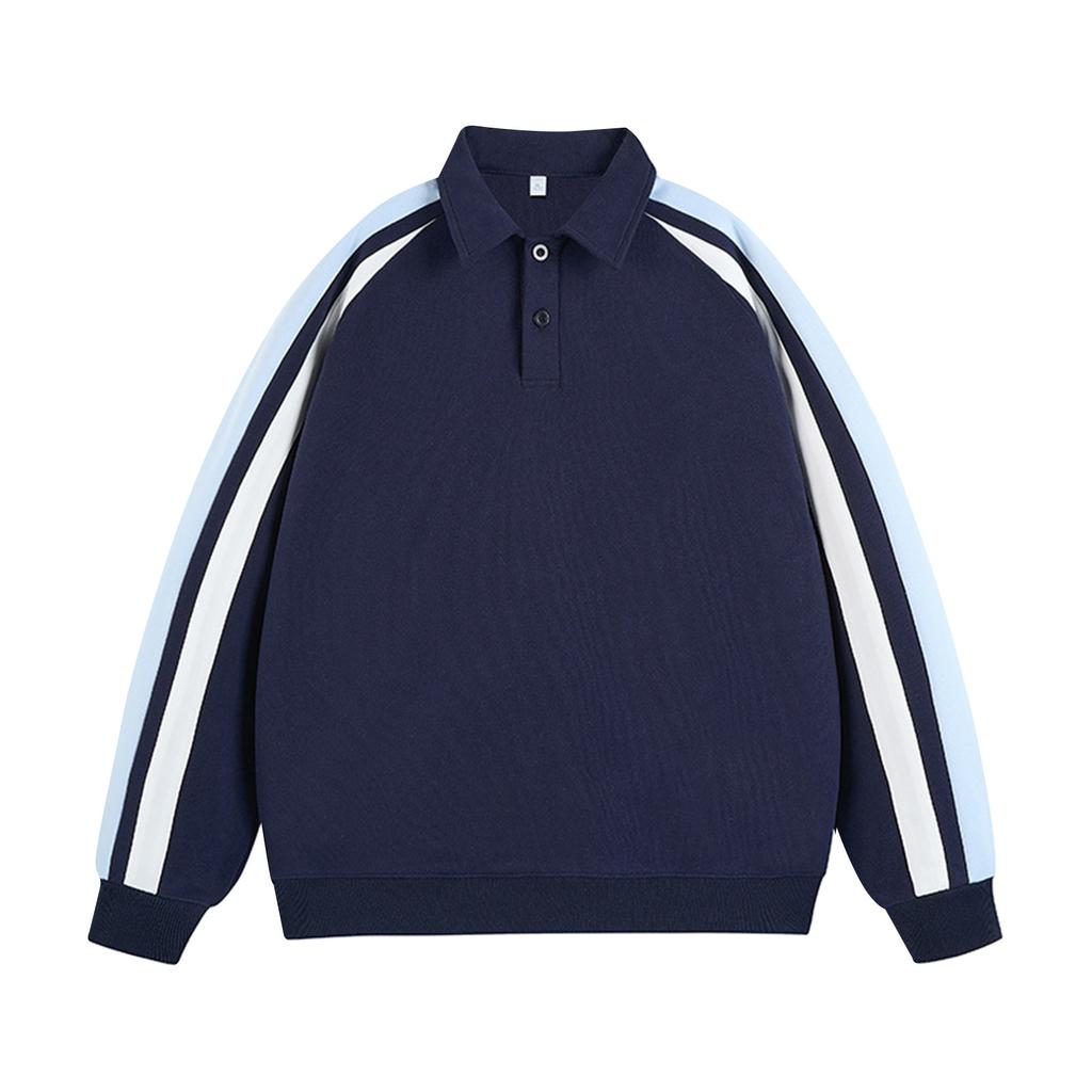 Толстовка с отложным воротником и заплатками на плечах, повседневный спортивный топ