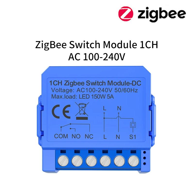 Tuya Умный модуль переключателя Zigbee WiFi с сухим контактом Умный дом DIY Автоматический выключатель Реле Постоянный ток 24-32 В Переменный ток 100-240 В Работает с Alexa Google Home