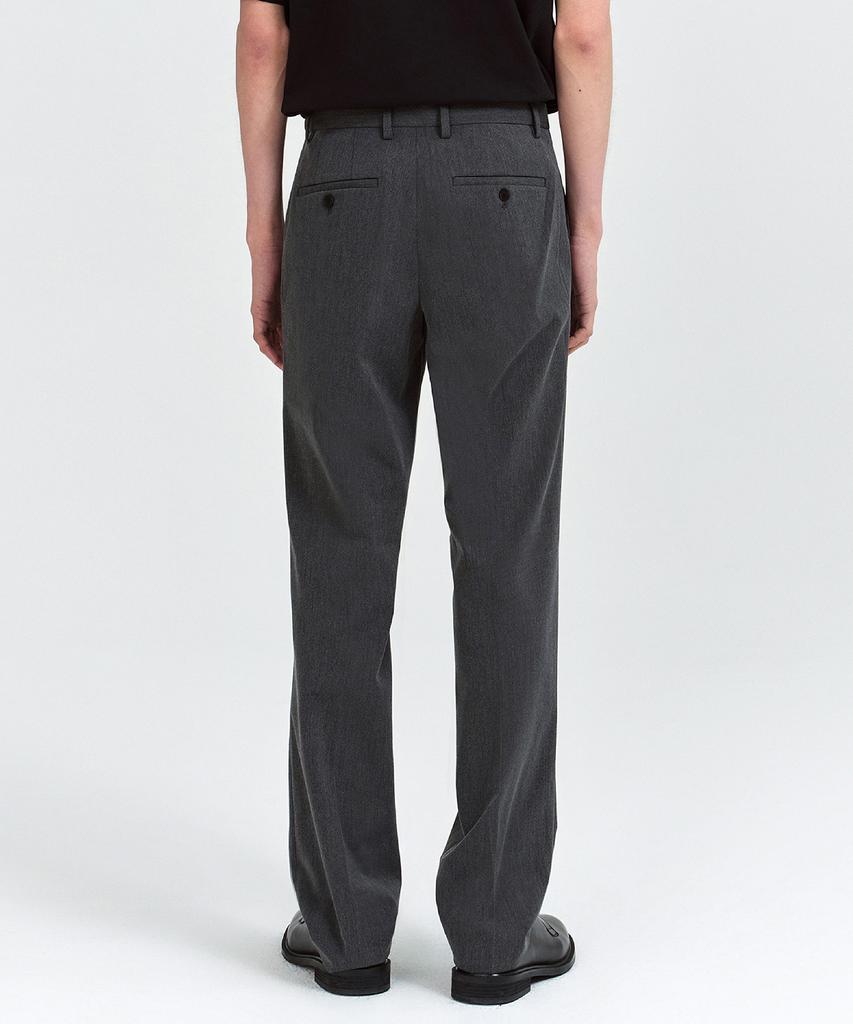 MUSINSA STANDARD Semi-Wide Hidden Banding Slacks [Medium Gray]