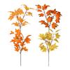 5Pcs Artificial Maple Leaves Fake Fall Leaves Stems Plants 15.35x9.06 Inch Autumns Leaves Shrubs Artificial Thanksgiving Decor Home Accessories