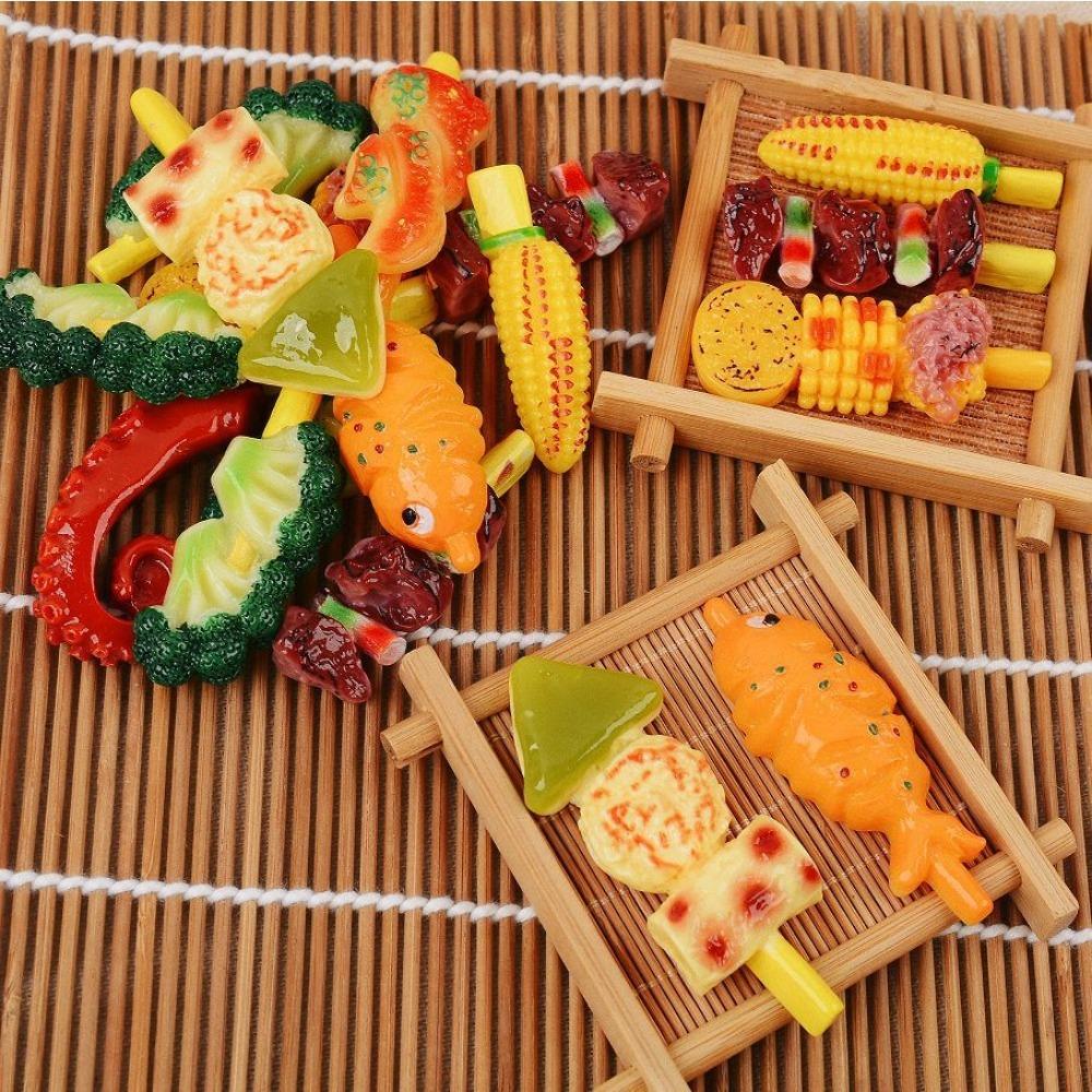 10PCS Simulated Corn Squid Skewers Flat Back Charms for Earrings Bracelet Hairpin DIY Jewelry Pendants Decoration Accessories