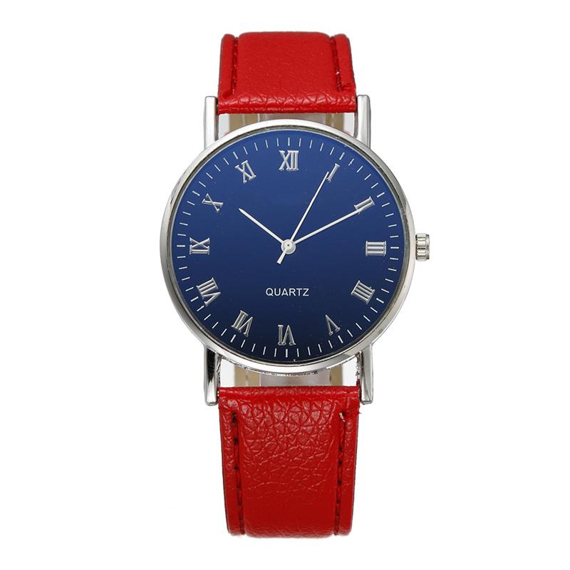 Простые женские кожаные часы с римскими цифрами, кварцевые аналоговые часы, повседневные деловые деловые часы