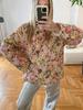 Fashion Vintage Floral Casual Elegant Cotton Jacket Female Casual Outerwear Single Breasted Warm Clothes New Retro Print Round Neck Pockets Coat