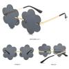 Rimless Flower Sunnies Fashion Sun Glasses Flower Lens Sunglasses Snowflakes Shades Photo Glasses
