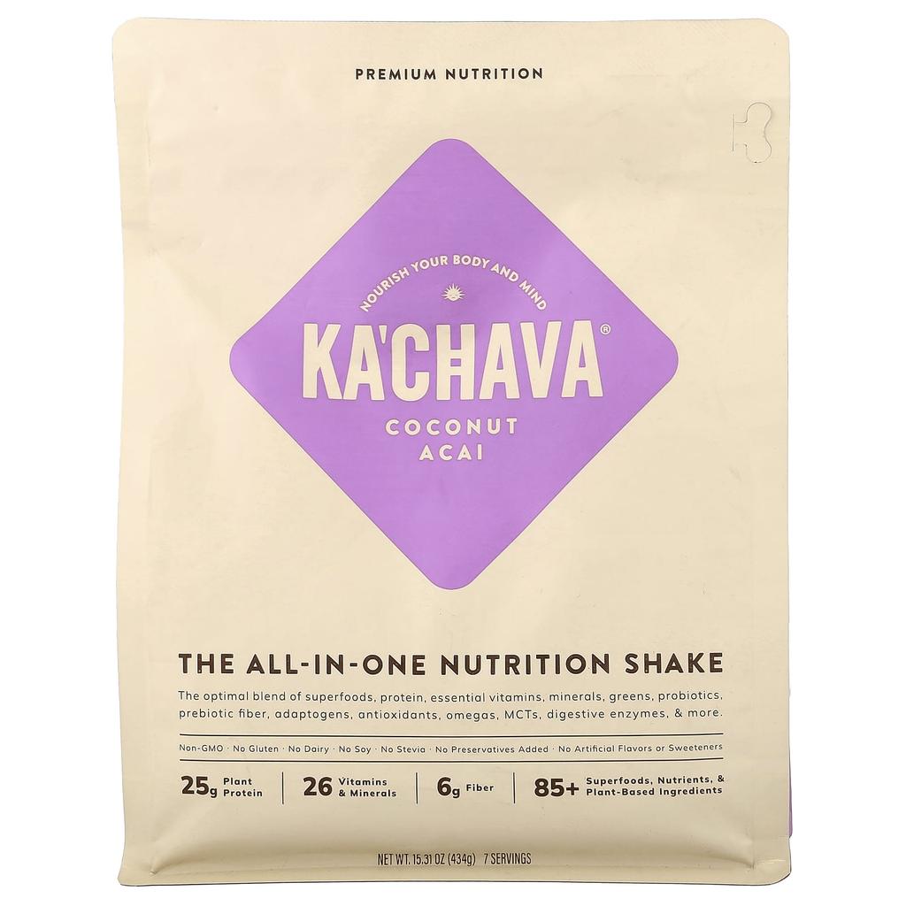 KaChava, Nutrient-Dense All-in-One Shake, Coconut Acai, 434g (15.31oz)