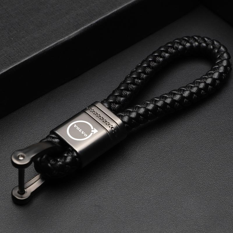 Super Fiber Weaving Rope Keychain Leather Key Chain Ring For Volvo XC90 V90 V60 XC60 V40 S80 S60 S90 C40 XC40 V70 XC70 C30 C70 WB9