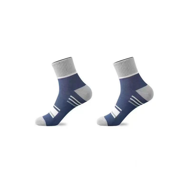 Men's Mid-Tube Deodorant Pure Cotton Socks - Sweat-Absorbent, Breathable, Antibacterial, Perfect for Business or Sport, Spring/Autumn Style.