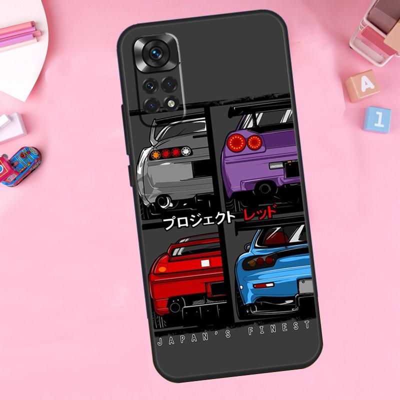 Чехол для телефона Спортивный автомобиль JDM Дрифт Для Xiaomi Redmi Note 11 10 9 8 12 Pro Turbo 9S 10S 11S 12S 9A 9C 10C 12C
