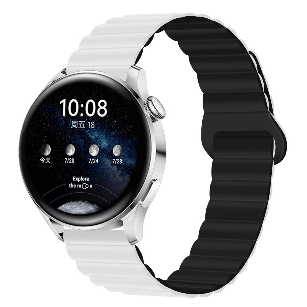 Силиконовый ремешок с магнитной петлей для Samsung Galaxy watch 6 5 pro 4 Classic active 2-звенный браслет huawei GT 2-2e 3-4 ремешок 20 мм 22 мм