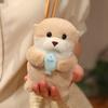 10/1pcs Cute Otters Holding Fish Plush Doll Keyrings Lightweight Hanging Pendant Props For School Bag Key Wallet Doll Toy Gifts