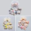 10pcs Girls Hairpin Baby Girl Hair Tie Children's Crown Bowknot Chiffon Cartoon Hair Clips