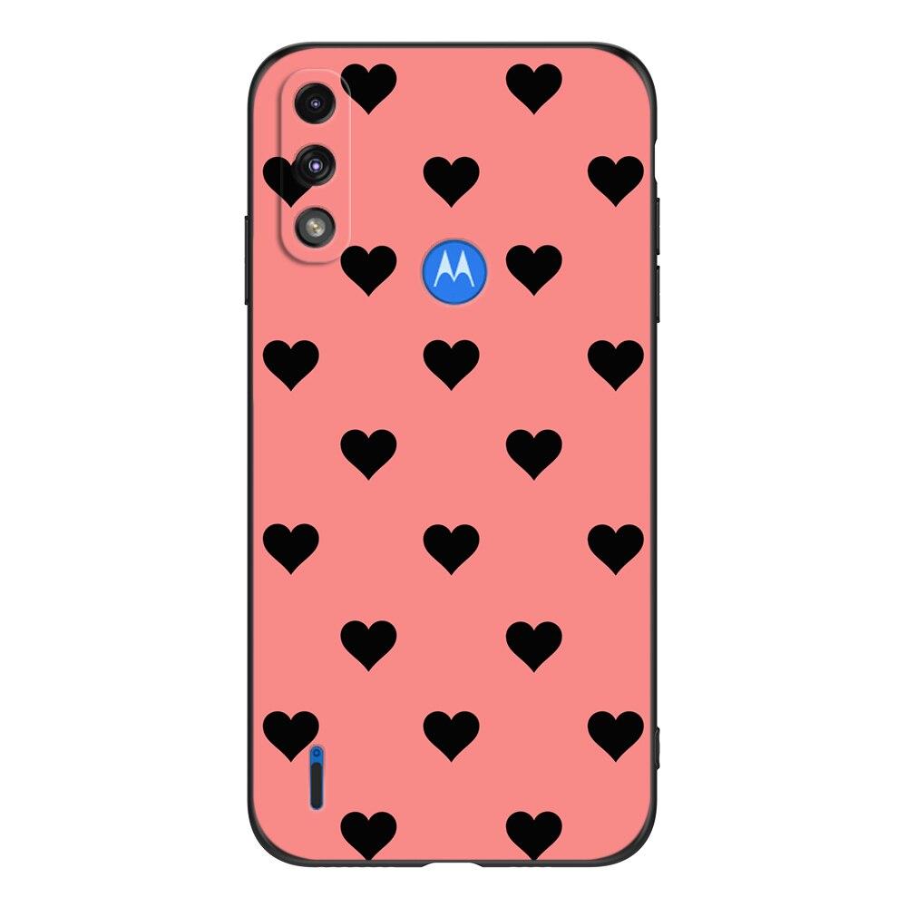 Для Motorola Moto E7 E7i Power Case задняя крышка телефона Мягкий силиконовый защитный черный чехол из ТПУ милый забавный