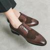 Модные весенне-осенние новые мужские туфли из натуральной кожи, туфли-броги, туфли для вечеринок, деловые туфли для офиса, мужские туфли из кожи с острым носком