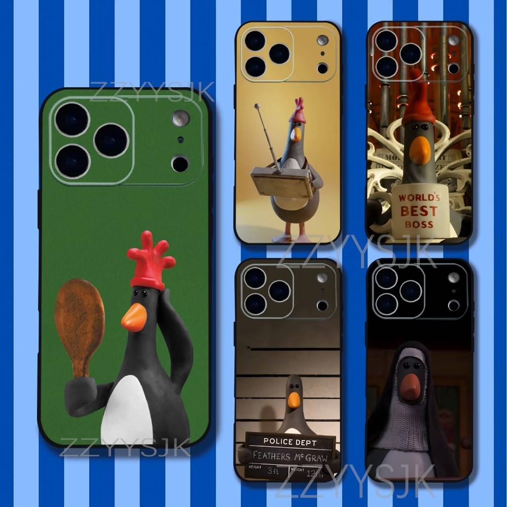 W-WallaceS And Gromit Penguin For iPhone 17,16,15,14,13,12,11,X,XR,Air,Pro,Max,Plus Dustproof Soft Case