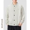 Men S Stand Collar Loose Fit Casual Jacket Long Sleeve