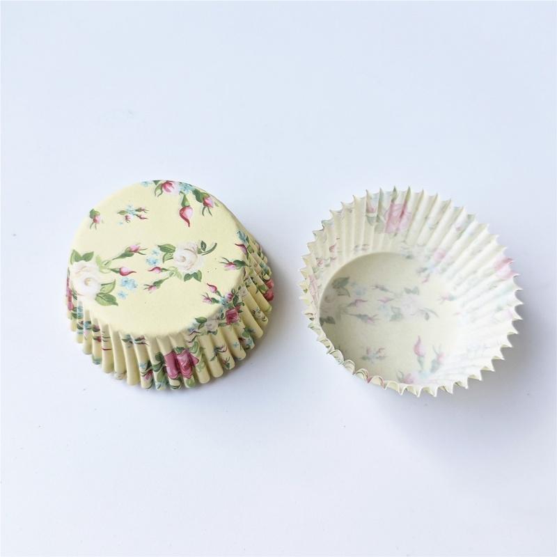 100 шт./лот Красивые бумажные формочки для кексов с цветами, формы для выпечки маффинов и кексов, инструменты для украшения тортов, набор коробок для кексов