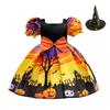 Halloween Girls Dress Printed Dress Witch Role Play Cosplay Costume Masquerade Costume