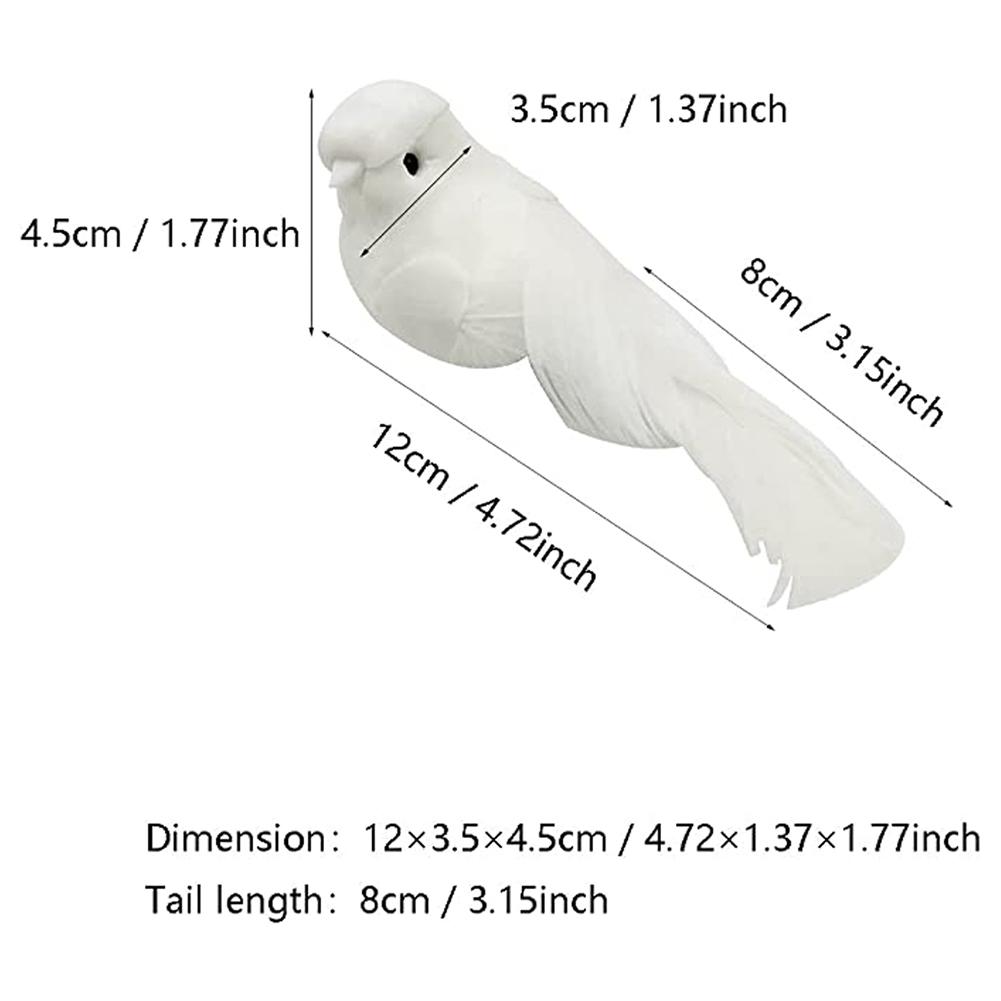 12pcs Artificial Feathered Pigeons Ornament Simulation Foam Decorative Birds For Wedding Craft Decoration