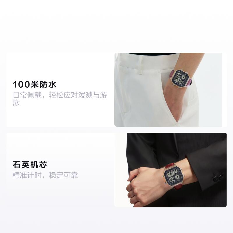 Casio STANDARD серия 100 метров водонепроницаемые Кварцевые кожаный ремешок мужские часы серый циферблат AE-1200WHL-5AV