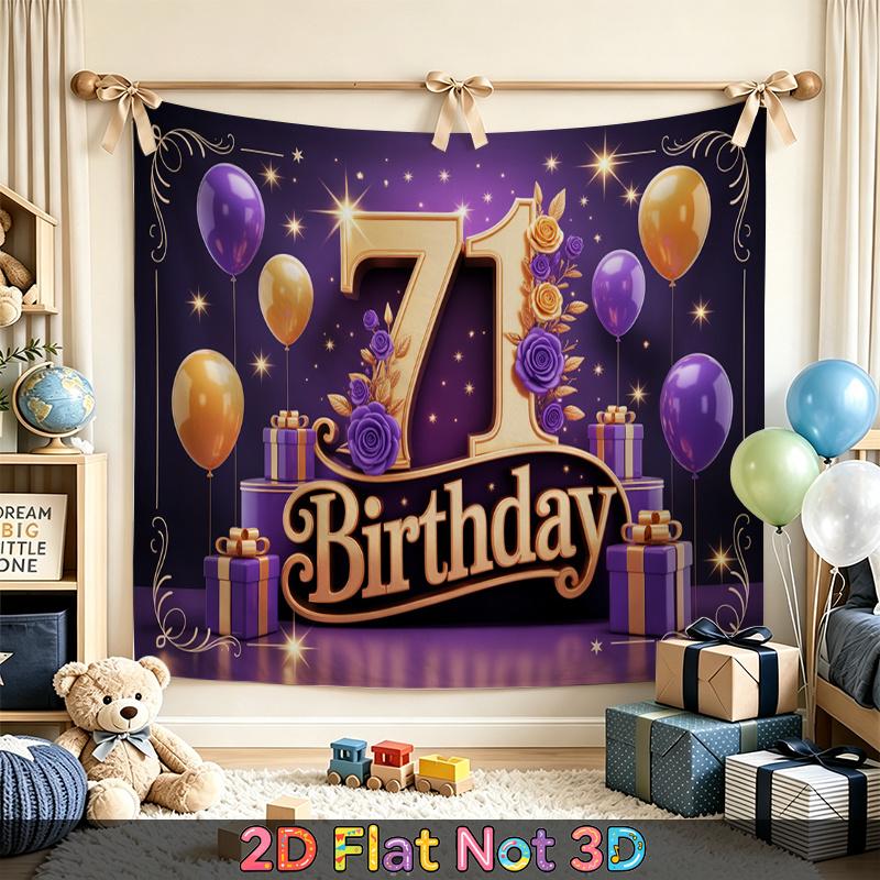 Red 71st Photography Birthday Backdrop 1pc - Celebration Decor