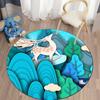 Floor Mat Living Room Rug Children's Crawling Play Area Mat Anime Carpet Door Mat Forest Fawn Round Rug