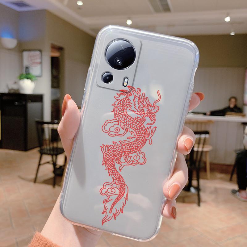 Clear Case For Xiaomi 13 Lite Shockproof Cover Cartoon Cute Cat Soft Silicone Fundas For Xiaomi 13T 14T 15T Pro Transparent Bags