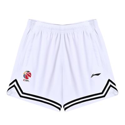 Li Ning CBA Professional Basketball Series Трикотажные свободные спортивные повседневные шорты мужские шорты белые AAPR407-3