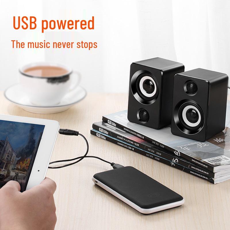 Compact Desktop Wired Subwoofer Speaker for Laptop and Home Use
