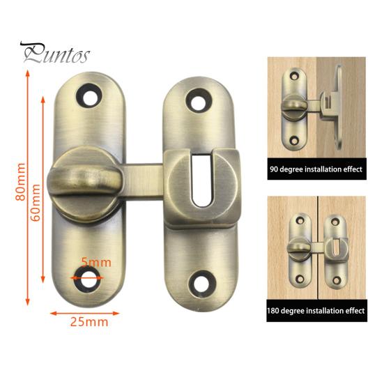 Barn Door Lock 90/180 Degree Flip Sliding Door Latch Punch Free Simple Installation Heavy-Duty Bar Gate Latch Safety Slide Door Lock