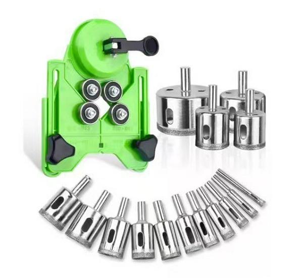 Tile & Glass Drilling Positioning Tool for Precise Punching and Chamfering