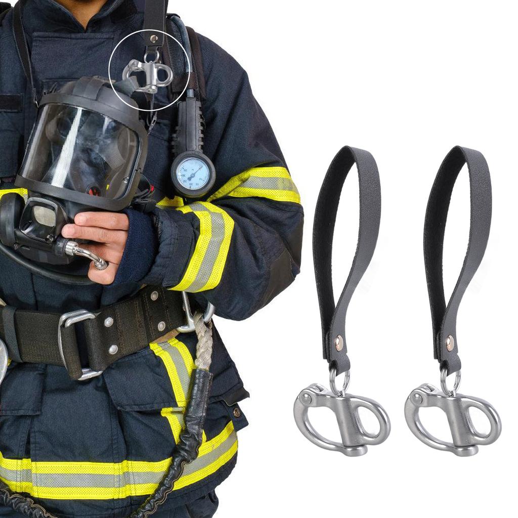 2 шт. быстросъемная защелкивающаяся скоба с кожаной ручкой, быстросъемный зажим для маски SCBA, металлический фиксированный шнурок с защелкой