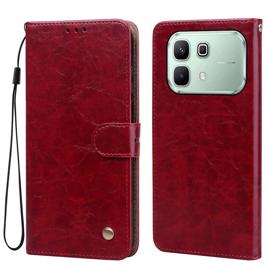 Винтажный чехол-бумажник с текстурой Crazy Horse из ПУ-кожи для infinix NOTE 60 Pro, 60 кармашков для карт, подставка, противоударный защитный чехол
