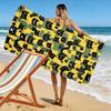 Whimsical black cat parade Print beach towel, quick drying, suitable for travel, outdoor sports, jogging, the beach and swimming, gift
