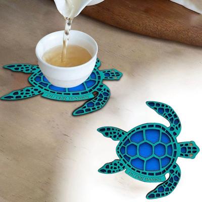 Подставки под напитки в виде морских черепах Деревянные подставки Защита столешницы, подходят для обеденных столов, письменных столов, ресторанов